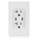 Leviton T5837-W 20A Tamper-Resistant Receptacle with USB Type C for Non-PD Charging, White