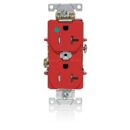 Leviton T8300-R Hospital-Grade TR Duplex Receptacle, Tamper Resistant, Red