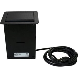 Wiremold TB672AUBK InteGreat A/V Table Box with USB, Cord Ended, Black