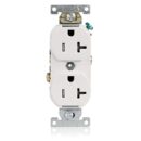Leviton TCR20-W Power Outlet, Tamper-Resistant Duplex Receptacle, 20A at 125V, White