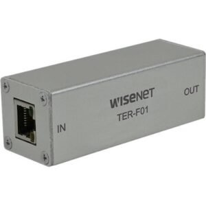 Hanwha TER-F01 10/100Mbps Ethernet Repeater with 60W Pass-Through PoE
