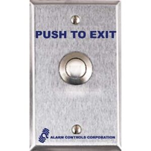 Alarm Controls TS-12T Vandal Resistant Request to Exit Station with Timer, 3/4" Push Button, Single Gang, 430 Stainless Steel