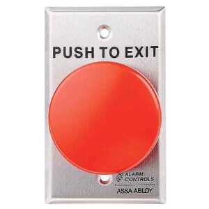 Alarm Controls TS-21RPN Request to Exit Station with Pneumatic Timer, 2-1/2" Red Push Button, 430 Stainless Steel