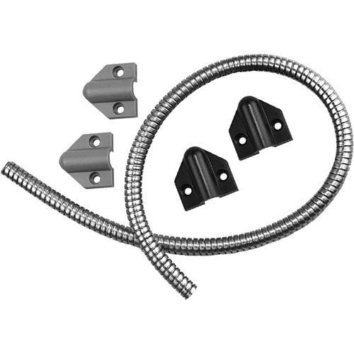 Securitron TSB-C 18" Door Cord with Stainless-Steel Cable Conduit, Gray/Black