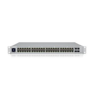 Ubiquiti USW-PRO-48-POE 48-Port Pro 48 PoE Layer 3 Switch with PoE++ Output, Silver