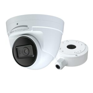 Speco V5T2 5MP Turret Camera with Junction Box, 2.8mm Fixed Lens, IP67, White