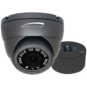 Speco VLDT4G 2MP HD-TVI Turret Camera with Included Junction Box, 3.6mm Lens, Gray