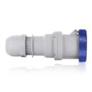 Leviton W2125-C6 Pin and Sleeve Connector, 2-Pole, 3-Wire, 125A, 200-250V, Blue