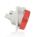 Leviton W232-R9 Pin and Sleeve International Receptacle, 2-Pole, 3-Wire, 32A, 380-415V, Red