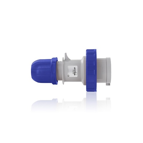 Leviton W416-P9 International Pin and Sleeve Plug, 4-Pole, 5-Wire, 16A, 208-250V, Blue