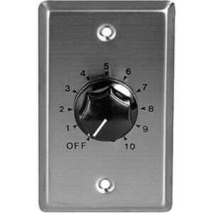 Speco WAT10 WAT Series 10W 70/25V Wall Plate Volume Control, Silver and Black