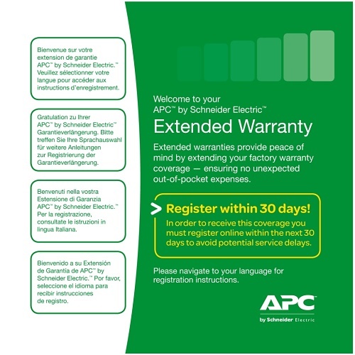 APC WBEXTWAR1YR-SP-04 Warranty Extension Service Pack, for New Product Purchase, 1-Year, Level 04