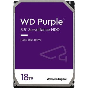 WD WD180PURZ Purple 3.5" Hard Drive for Surveillance Cameras, 18TB, SATA 6Gb/s