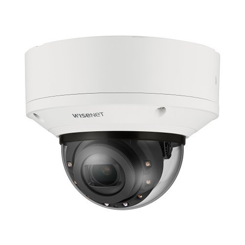 Hanwha XND-8083RV/KEX Series 6MP AI Indoor IR Vandal Dome IP Camera, 4.4-9.3mm Motorized Varifocal Lens, White, TAA Compliant