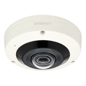 Hanwha XNF-8010RV X-Series 6MP IR Outdoor Fisheye Camera, 1.6mm Fixed Lens, Ivory
