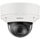 Hanwha XNV-9083R Series 8MP Outdoor IR Vandal Dome IP Camera, 4.4-9.3mm Motorized Varifocal Lens, White
