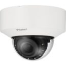 Hanwha XNV-C8083R/KEX Series 6MP AI Outdoor IR Vandal Dome IP Camera, 4.4-9.3mm Motorized Varifocal Lens, White, TAA Compliant