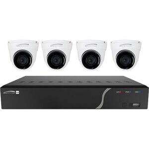 Speco ZIPK4TA 4-Channel Surveillance Kit with 3x 5MP IP Cameras and 1x 8MP Advanced Analytics Camera, 1TB