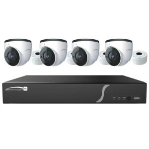 Speco ZIPL4D1 4-Camera IP Security System, 4-Channel H.265 NVR with 4 H.265 IP Turrets, 2.8mm lens
