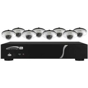 Speco ZIPL88D2G 8-Channel 4K NVR with 8-Channel Built-In PoE and IP Camera Kit, 2TB 4MP H.265 Dome IP Cameras, Grey