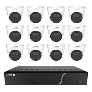 Speco ZIPN16T4 16-Channel Surveillance Kit with 12x5MP IR Turrent Cameras and 1x16-Channel PoE NVR