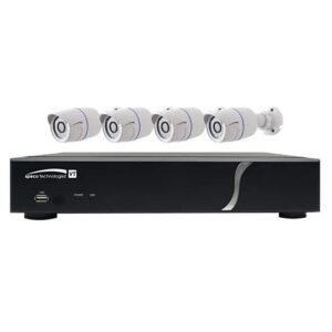 Speco ZIPT84B2 2MP HD-TVI 8 Channel DVR, 2TB with 4x 1080p Outdoor IR Bullet Cameras, White