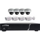 Speco ZIPT8BD2 HD-TVI Video Surveillance 9-Piece Kit, (1) D8VX2TB 8-Channel DVR, 2TB HDD, (4) VLB5 2MP Bullet Cameras, (4) 2MP Dome Cameras, White