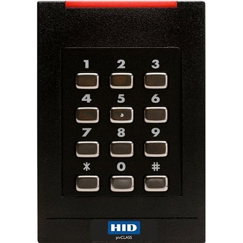 HID 921PHRTEK0032W pivCLASS SE RPK40-H Smart Keypad Reader, 125 kHz HID Prox, AWID and EM4102, 13.56 MHz Contactless PKI-Based FIPS 201, RS485 FDX, Terminal Strip, v1, 4-BIT MSG, FIPS 200-BIT, Black