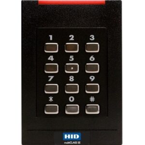 HID 921PMNNEKEA0CK multiCLASS SE RPK40 Smart Keypad Reader, 125 kHz HID Prox, AWID and EM4102, 13.56 MHz HID Mobile Access IDs via NFC and Bluetooth, Wiegand, Pigtail, Mobile-Enabled, LED Blue, Black