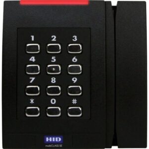 HID 925PTNNEK00135 multiCLASS SE RMPK40 Smart Keypad Reader, 125 kHz HID Prox, AWID and EM4102, 13.56 MHz Maximum Compatibility, Wiegand, Pigtail, Standard v1, LED Red, Flash Green, Black