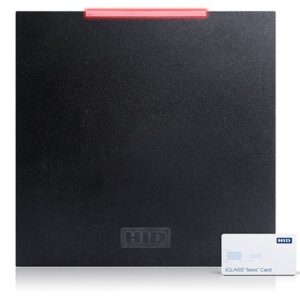 HID 940NTNTEK0006K iCLASS SE R90 Reader with Extended Read Range, Maximum Compatibility, Wiegand, Terminal Strip, Standard v1, LED Off, Flash Green, CSN 32-BIT MSB, Black
