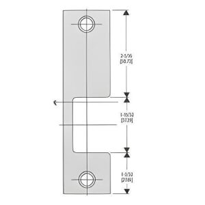 HES KM-612 1006 Series Electric Strike Faceplate, 4-7/8"H x 1-1/4"W, Satin Bronze