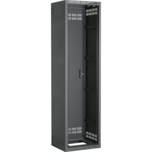 AtlasIED 244-18 18" Wide Stand-Alone Floor Cabinet with Adjustable Rails, UL Listed, Black Epoxy Finish