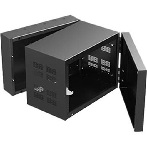 AtlasIED 307-12 19" Wide Opening Stand-Alone Wall Cabinet with Adjustable Rails, 7RU
