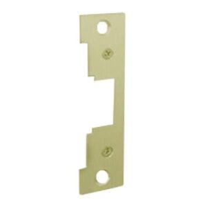HES 791-605 7000 Series, Faceplate 4-7/8x1-1/4, Flat with Square Corners, Bright Brass