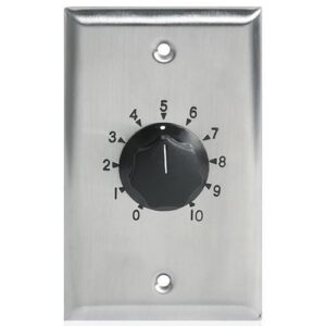 AtlasIED AT10 10W Single Gang Stainless-Steel 70.7V Commercial Attenuator