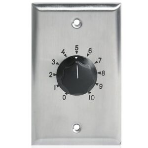 AtlasIED AT100 100W Single Gang Stainless-Steel 70.7V Commercial Attenuator