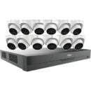 Dahua C865E124A HDCVI Security System, 13-Piece, Includes (12) A51BJ02 Turret Cameras (1)X82B3A4 4K 16-Channel Analytics+ DVR