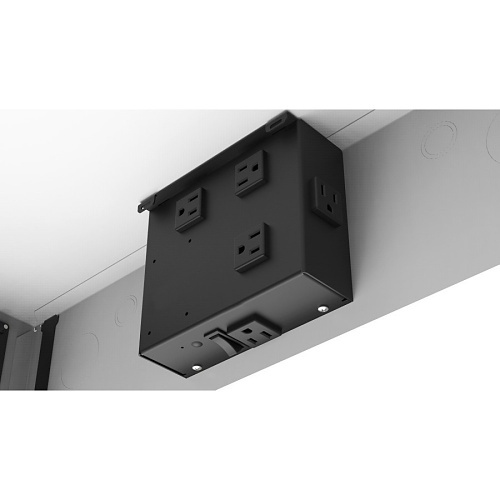 AtlasIED CR222 Ceiling-Mount Rack with 2RU, Standard-Width, AmbiTILT Shelf and Integrated AC Power Pack with Auto Sensing "On-Off", without Projector Pole Adapter