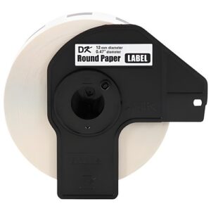 Brother DK1218-Label Makers and Accessory, 0.94" Round Paper Labels