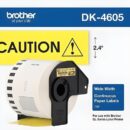 Brother DK4605 2.4 x 100 Yellow Paper Label with Red