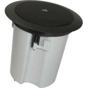 AtlasIED FAP40T-B 4" In-Ceiling Speaker with 16W 70V, 100V Transformer and Ported Enclosure, Black