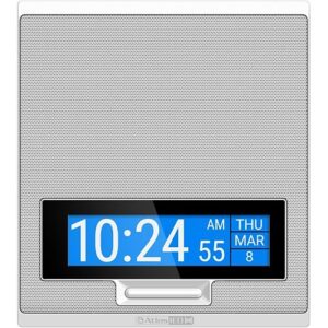 AtlasIED IP-SDMF PoE+ Indoor Wall Mount IP Speaker with LCD Display, LED Flashers, and Talkback Microphone