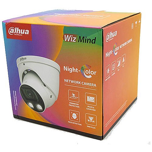 Dahua N85EUN2 Pro-Series 8MP Night Color 2.0 WDR Turret IP Camera, 2.8mm Fixed Lens, White