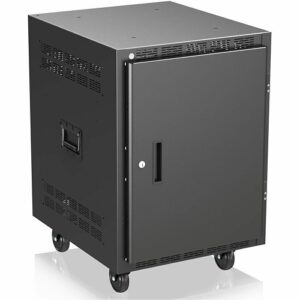 AtlasIED RX14-30SFD 3" Mobile Cabinet, 5/8"- 5/8"-1/2" Spacing, 16-Gauge, Includes Casters, Side Handles, and Solid Doors