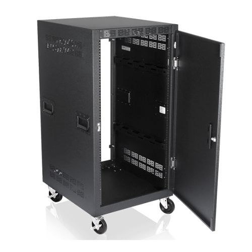 AtlasIED RX2125 25" Mobile Cabinet, 5/8"- 5/8"-1/2" Spacing, 16-Gauge, Includes: Casters, and Side Handles