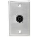 AtlasIED SG-NL4MP-1 Single Gang Plate with NL4MP Pole Connector, Stainless Steel