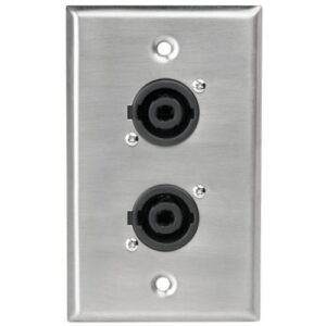 AtlasIED SG-NL4MP-2 Single Gang Stainless-Steel Plate with 2-NL4MP 4-Pole Connectors