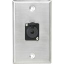 AtlasIED SG-QTRSL-F1 Single Gang Stainless-Steel Plate with (1) Female Locking TRS Connector