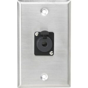 AtlasIED SG-QTRSL-F1 Single Gang Stainless-Steel Plate with (1) Female Locking TRS Connector